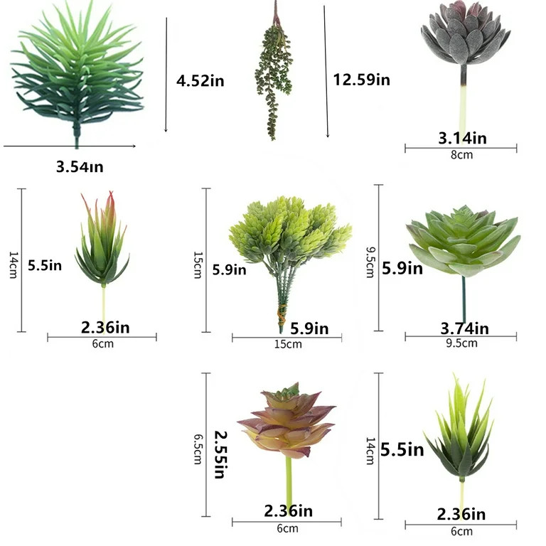 TETOU 15Pcs Mini Artificial Succulents Plants, Unpotted Faux Succulent Assortment Succulent, Faux... | Walmart (US)