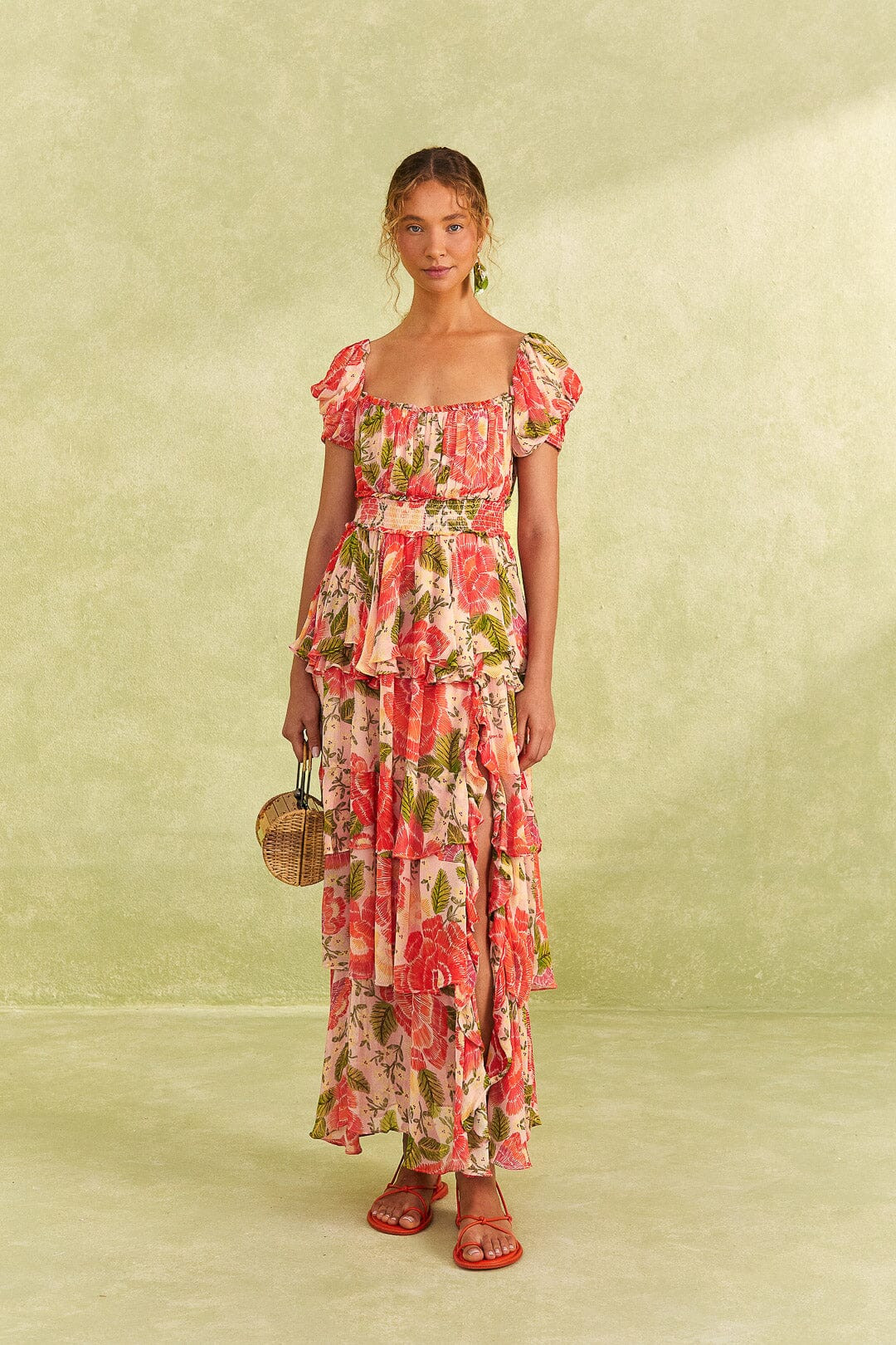pink blooming floral maxi dress | FarmRio (US)
