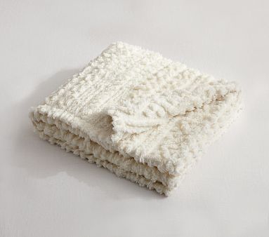 Carved Cable Sherpa Baby Blanket | Pottery Barn Kids | Pottery Barn Kids