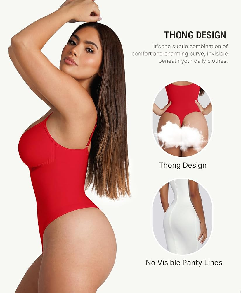 FeelinGirl Shapewear Bodysuit for Women Tummy Control Waist Bodysuit Thong Shapewear Body Shaper ... | Amazon (US)