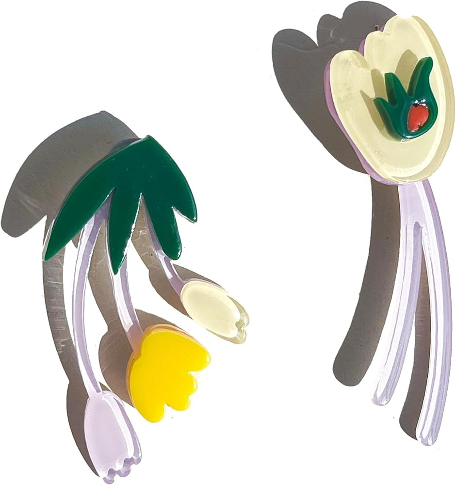 Flower Acrylic Earrings for Women,Lavy Chsia Cute Lightweight Fashion Drop Dangle Earrings Jewelr... | Amazon (US)