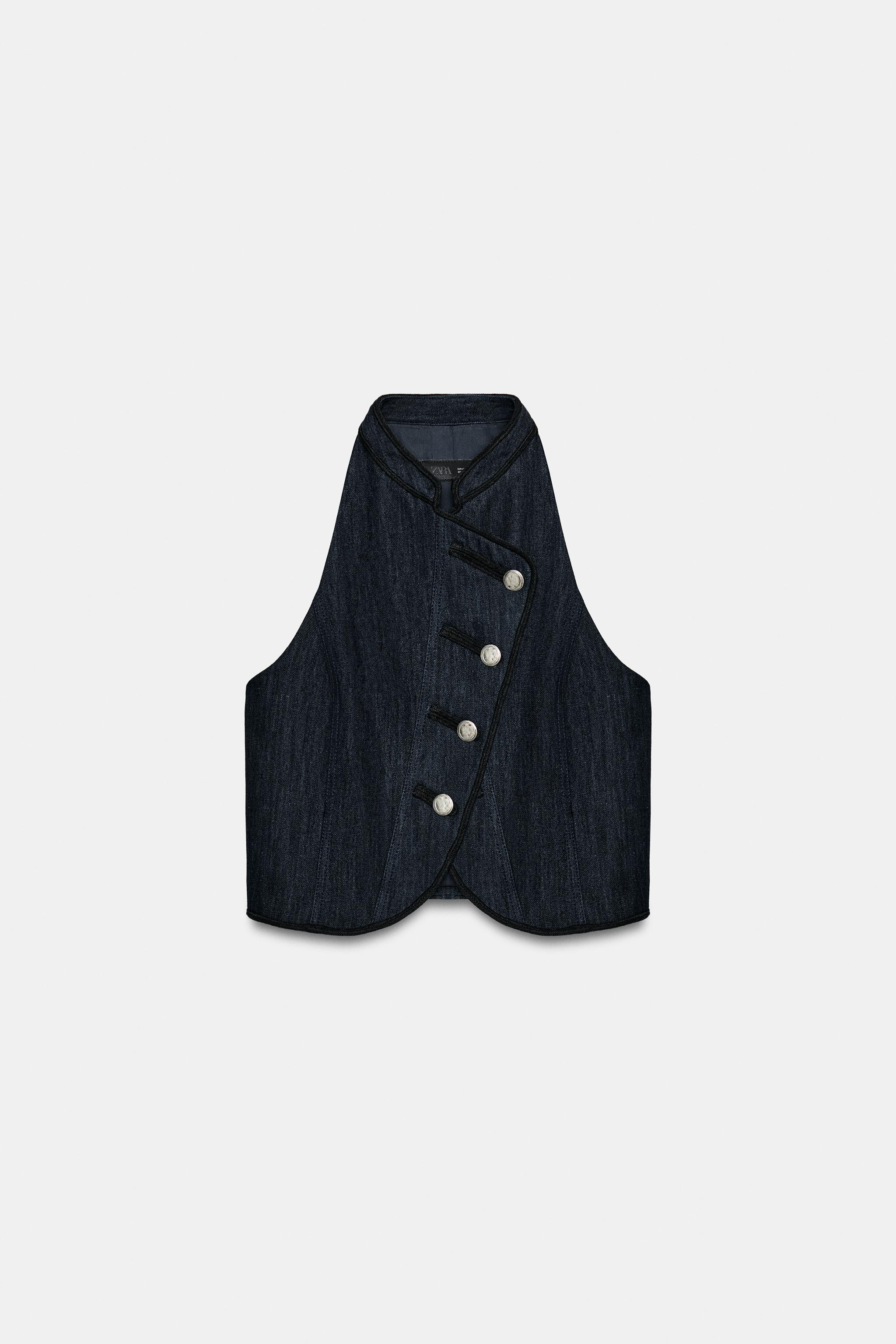 CONTRAST PIPING HALTER VEST | Zara US