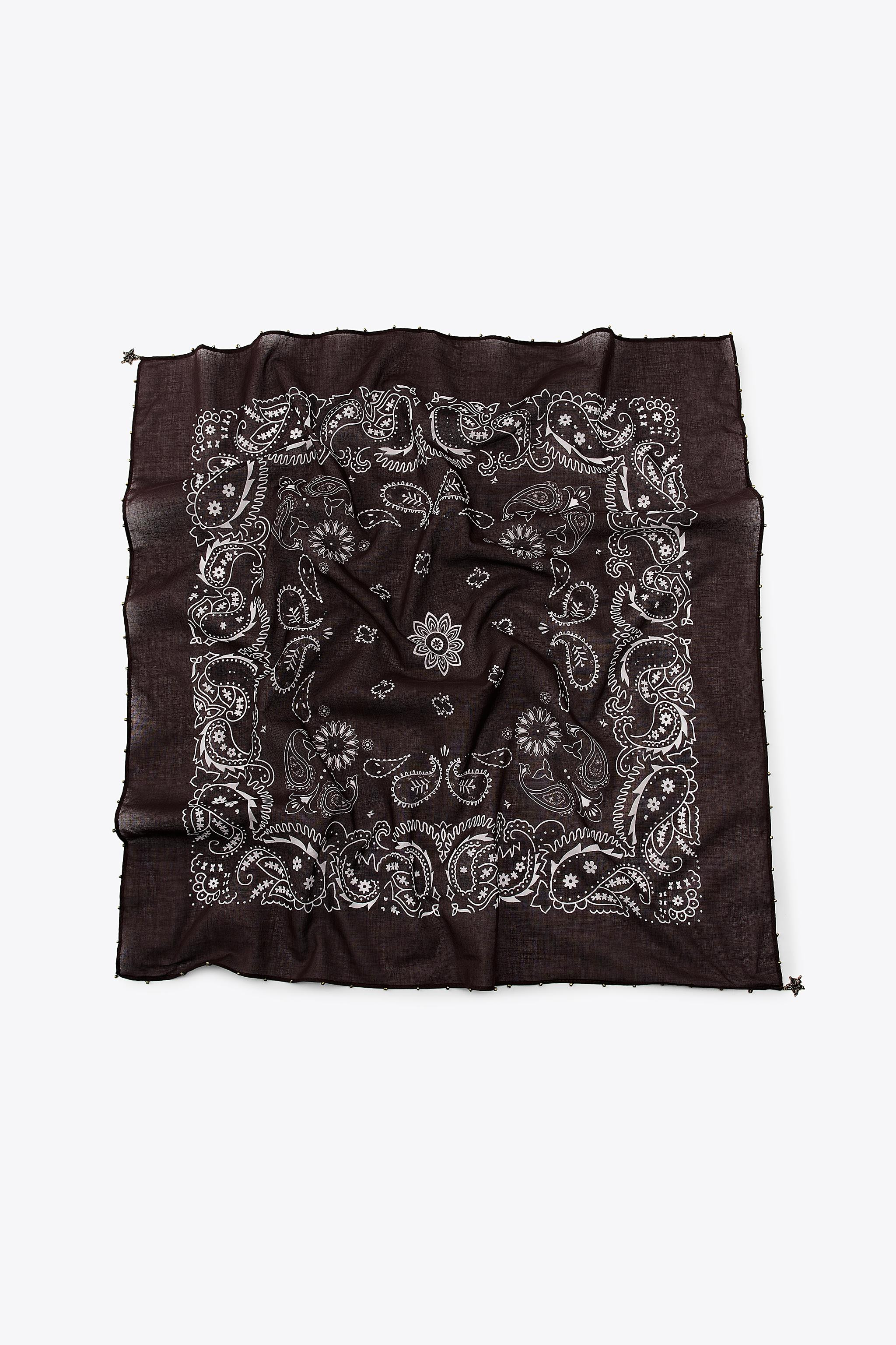 STAR BEADED PRINTED SCARF | Zara US