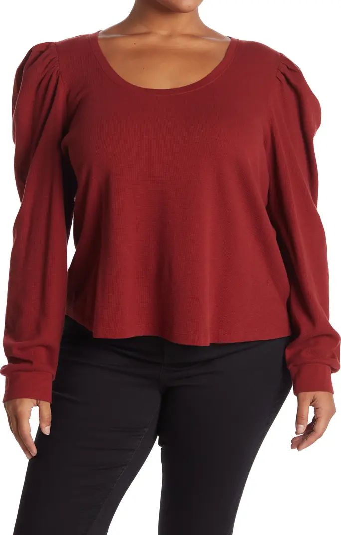 Thermal Knit Puff Sleeve Top | Nordstrom Rack