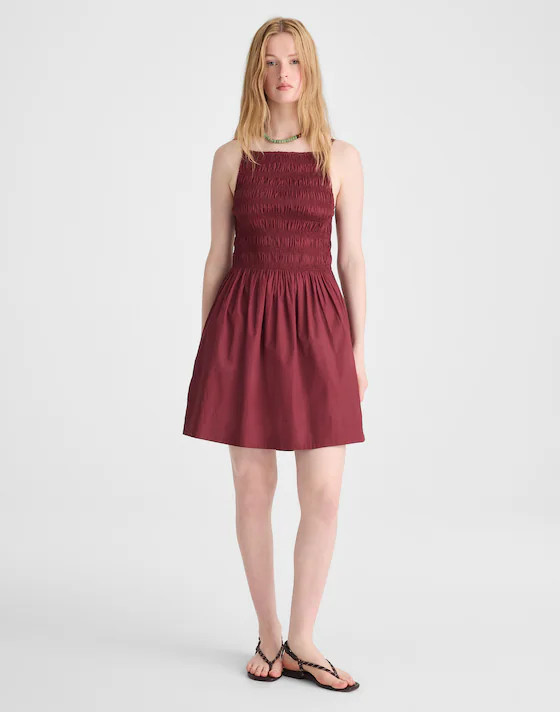 Smocked High-Neck Mini Dress | Madewell