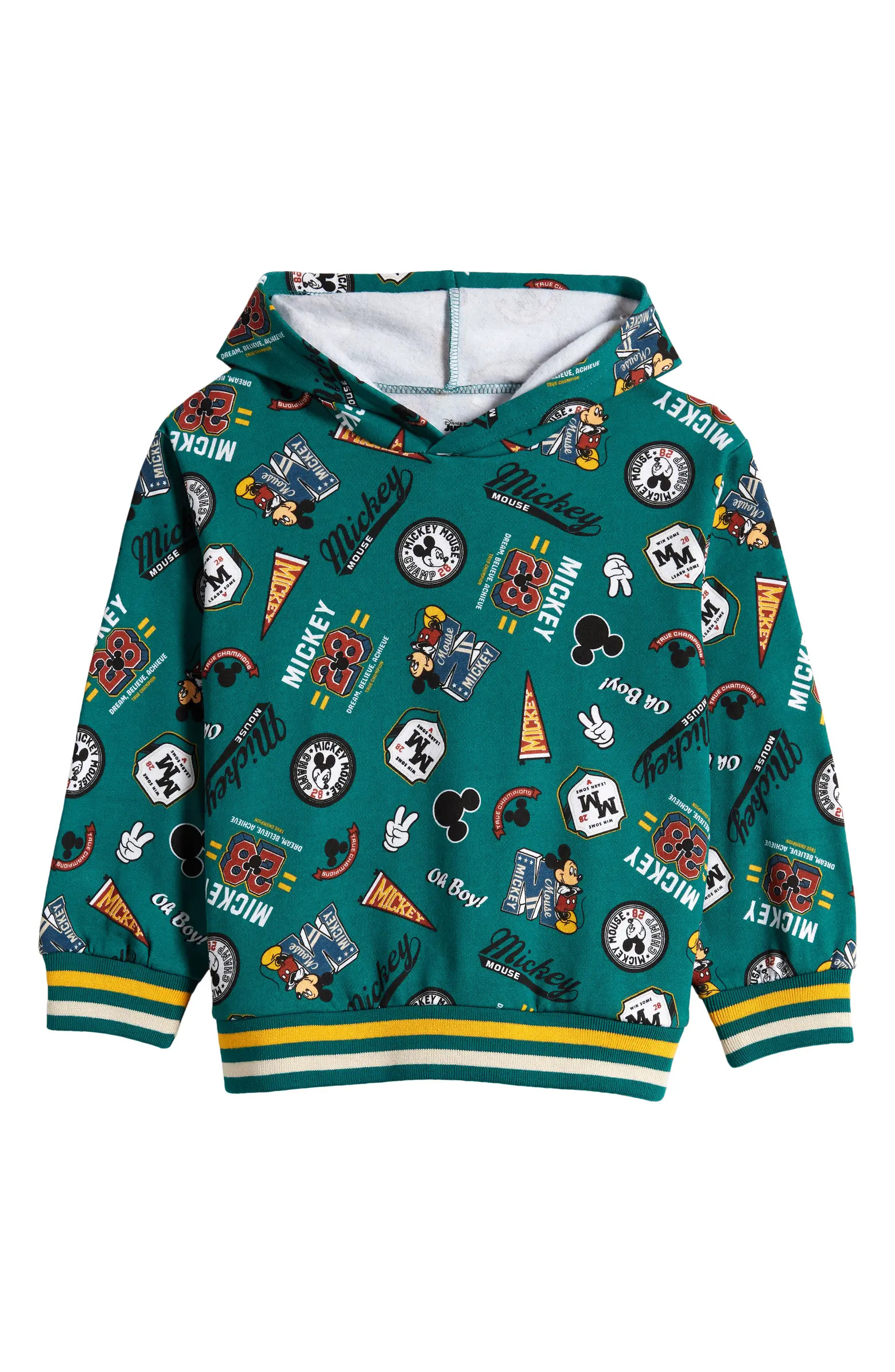 Jem Kids' Mickey Mouse Varsity Print Fleece Hoodie | Nordstrom | Nordstrom