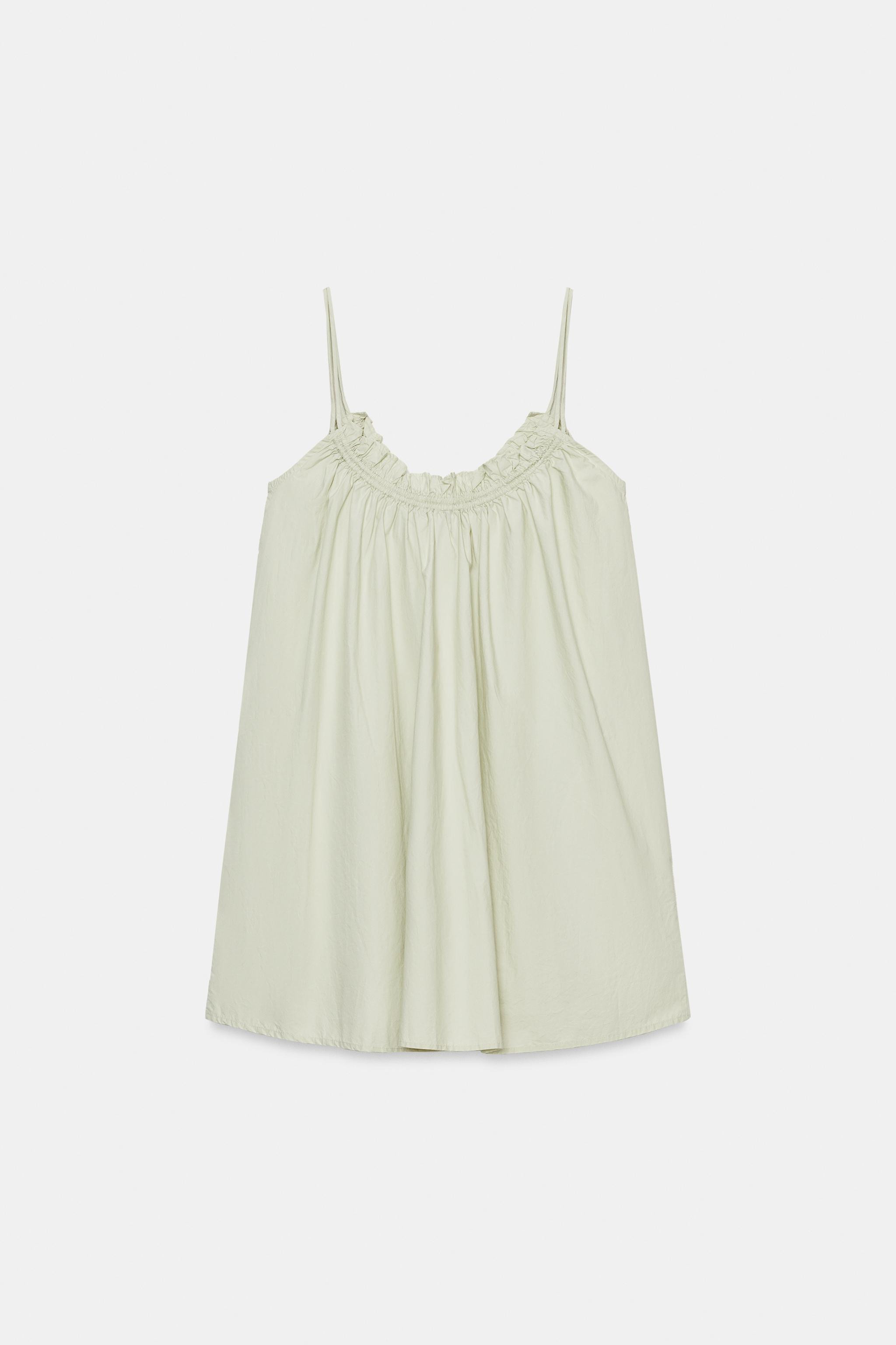 POPLIN STRAP MINI DRESS | Zara US