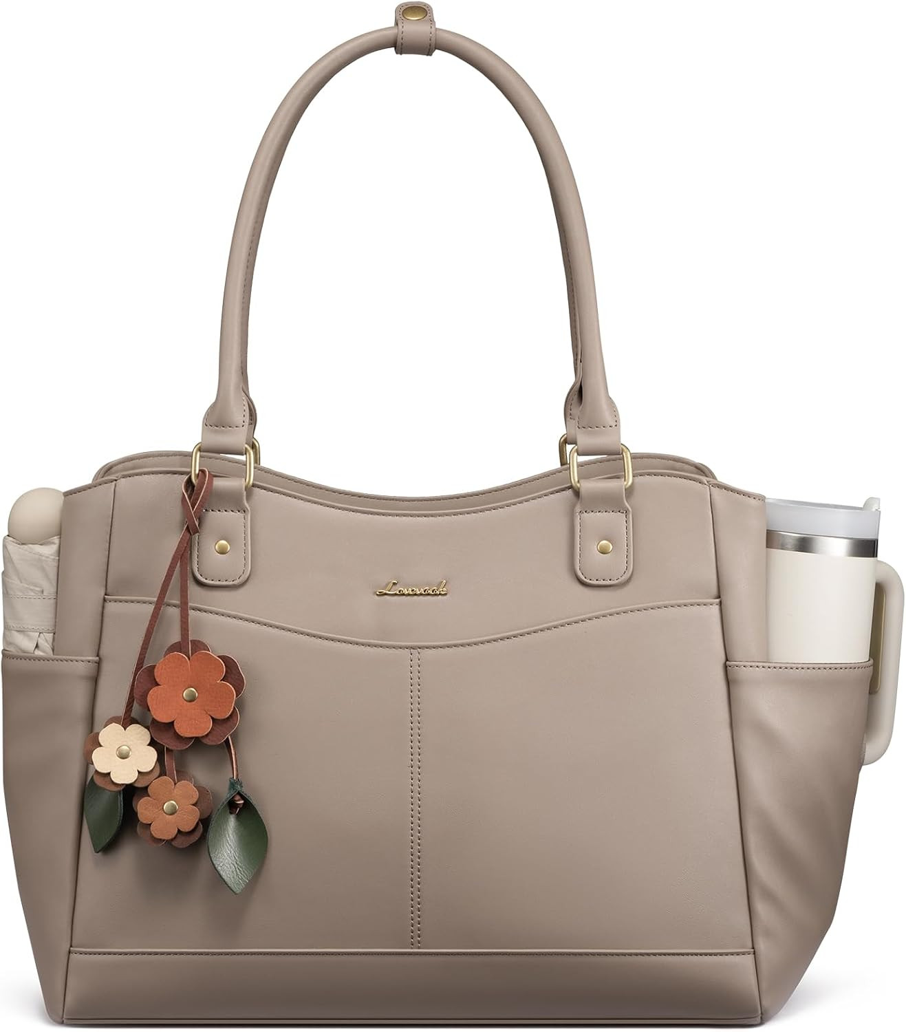 LOVEVOOK Laptop Bag for Women, Vintage Work Tote, Teacher Bag with Pendant | Amazon (US)