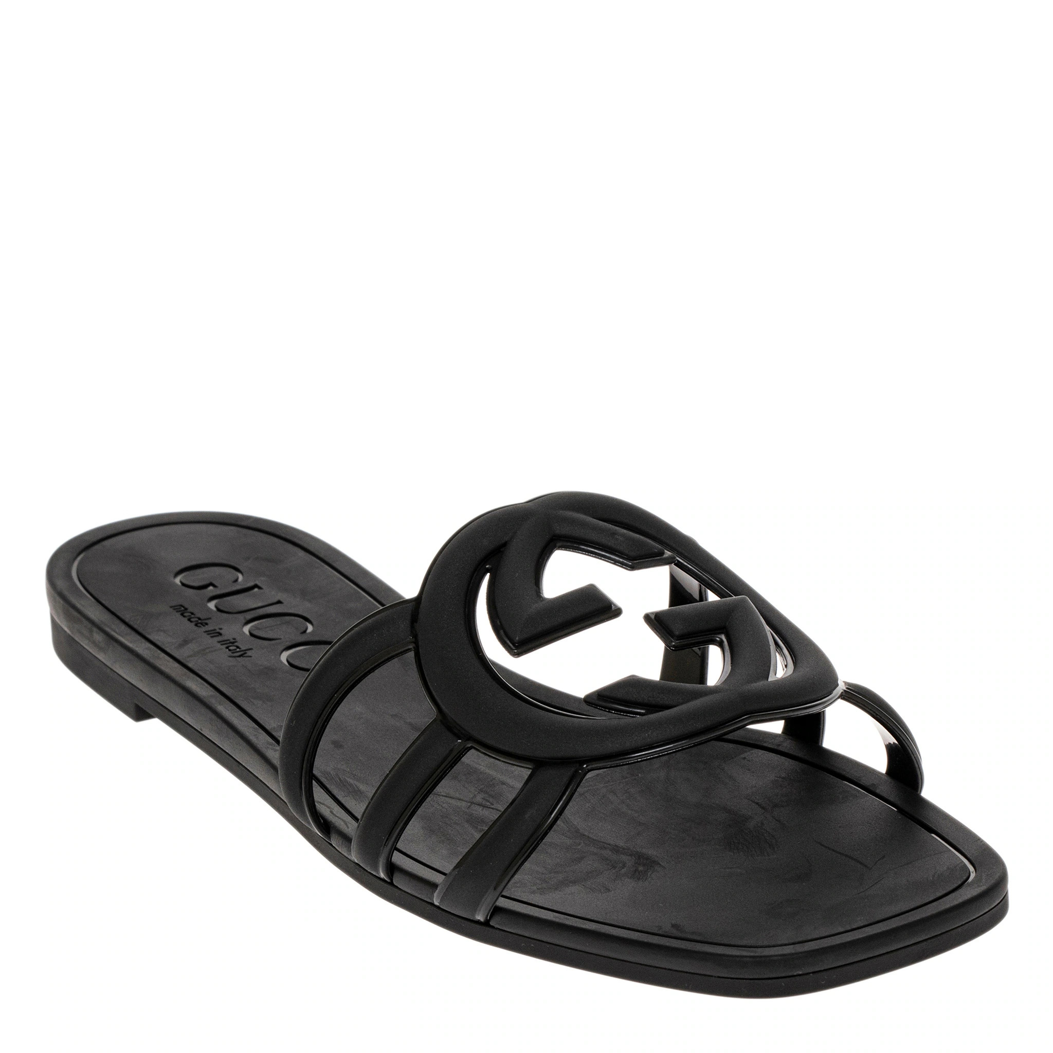 Gucci Interlocking G Slide Sandals | Overstock