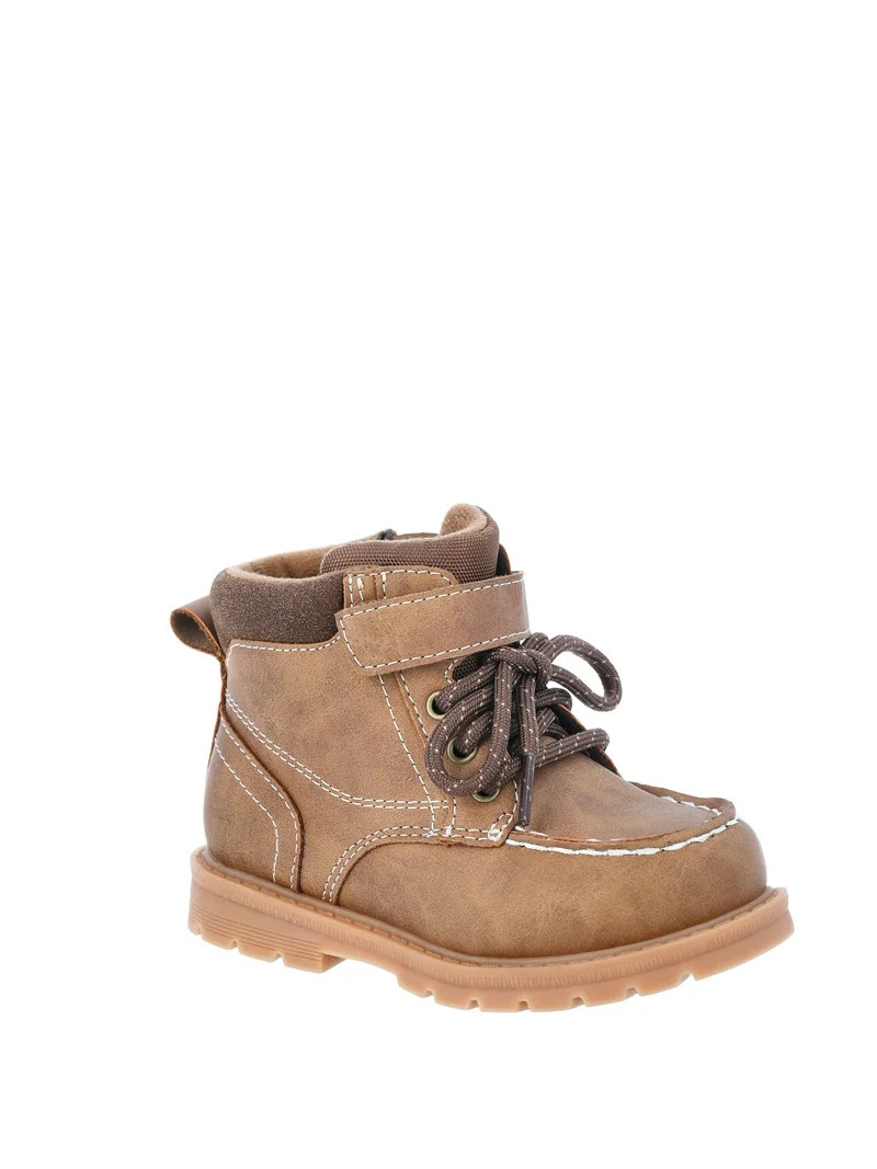 Wonder Nation Little Boys Lace Up Moc Toe Boots | Walmart (US)