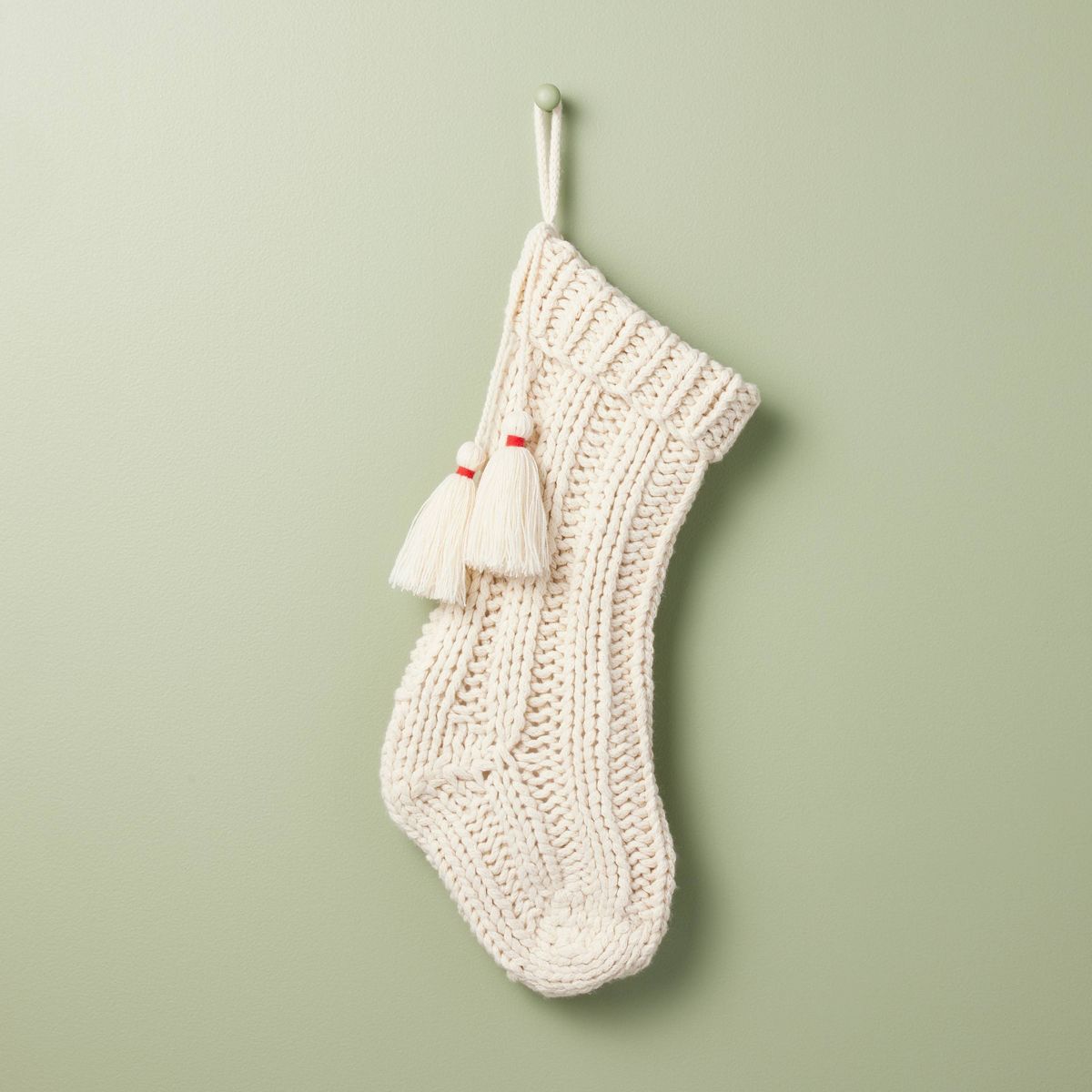 Chunky Rib Knit Christmas Stocking Oatmeal - Hearth & Hand™ with Magnolia | Target
