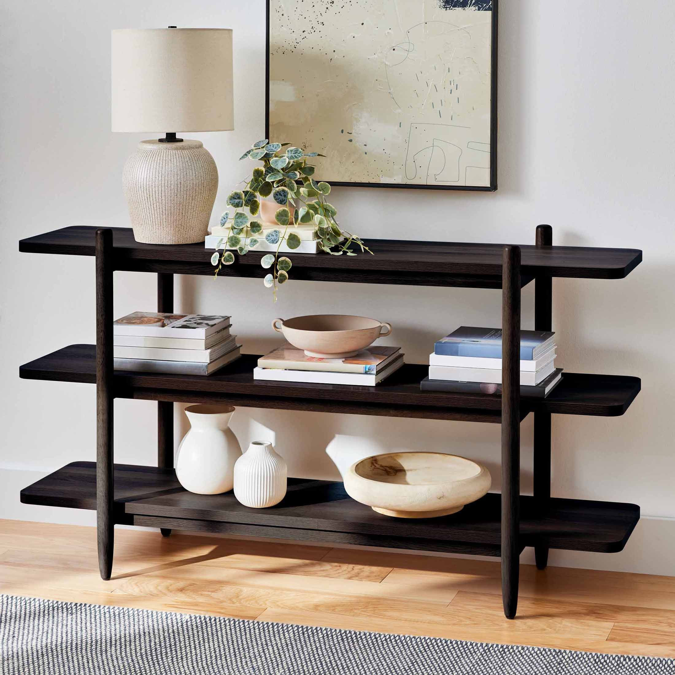 Better Homes & Gardens Springwood Horizontal Bookcase, Charcoal Finish - Walmart.com | Walmart (US)