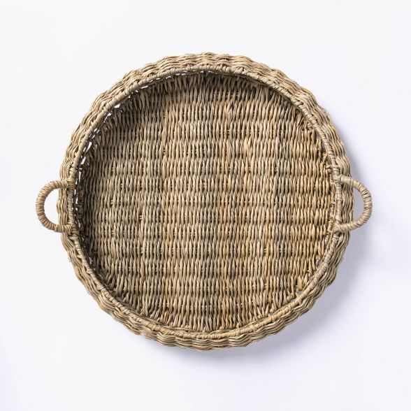 Large Round Manmade Outdoor Wicker Tray - Threshold™ designed with Studio McGee | Target