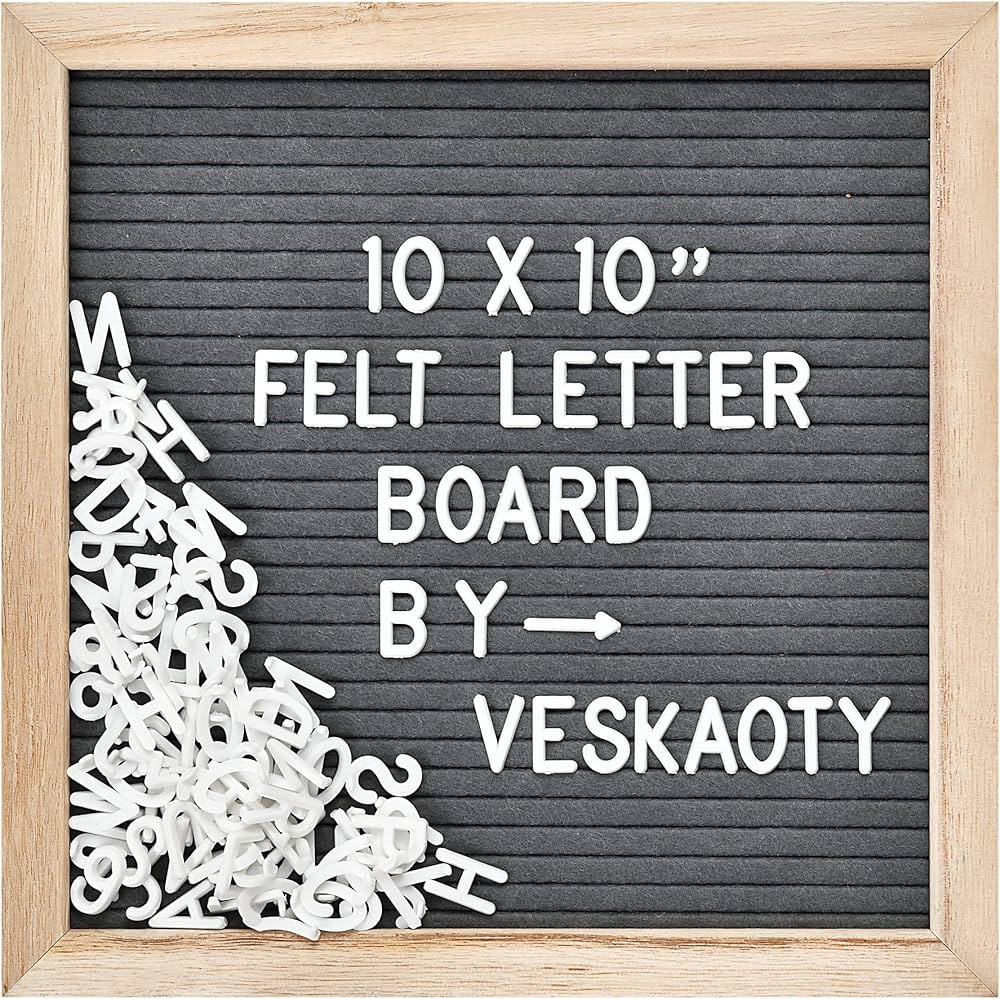 Felt Letter Board with 294 Letters, Numbers & Symbols - 10 x 10 inch Changeable Message Board wit... | Amazon (US)