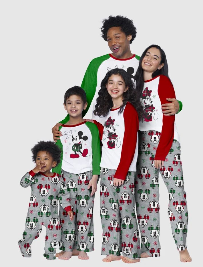 Disney Mickey Mouse & Minnie Mouse Christmas Matching Family Pajama Set | Walmart (US)