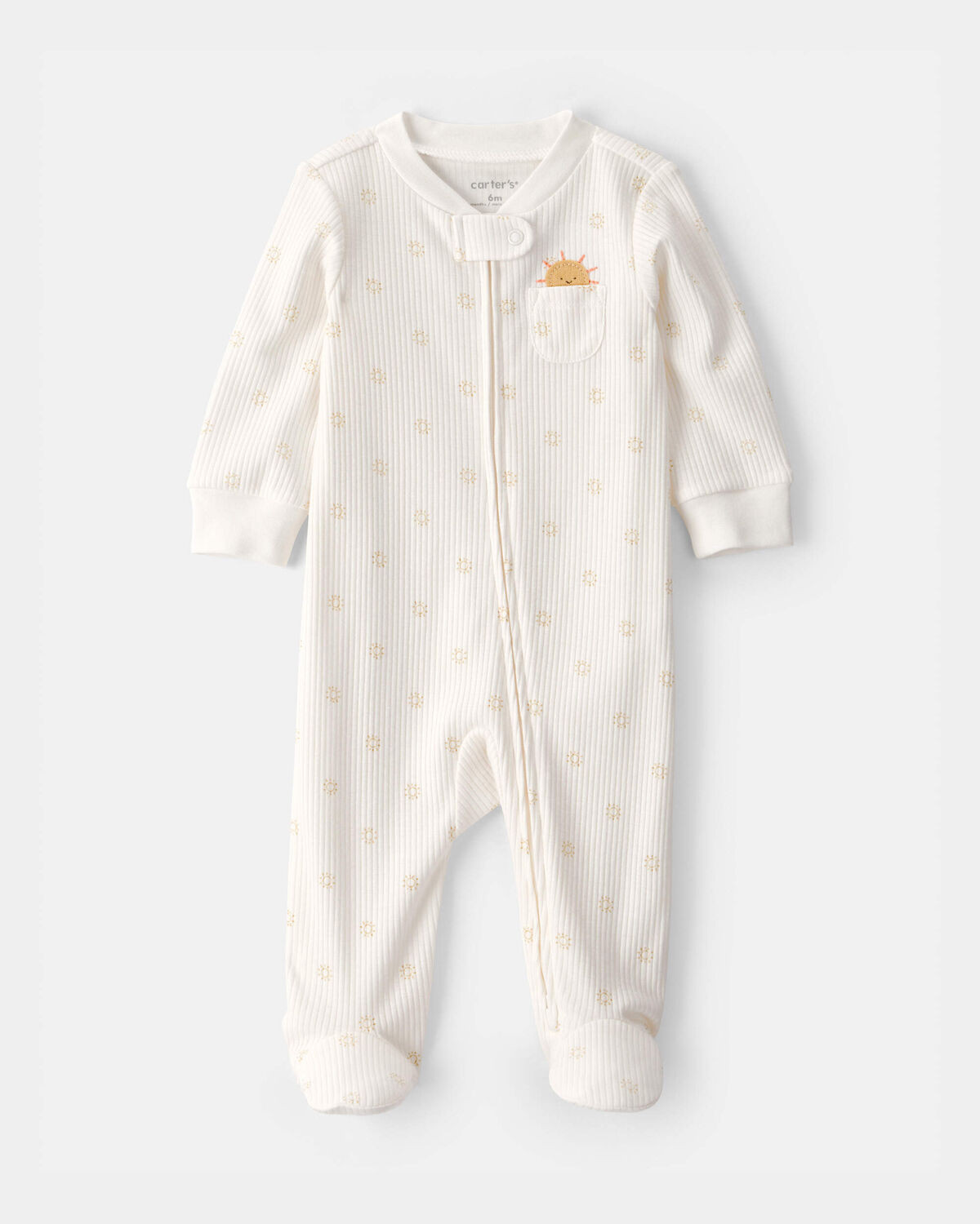 Baby Sunshine 2-Way Zip Sleep & Play Pajama - White | Carter's Inc