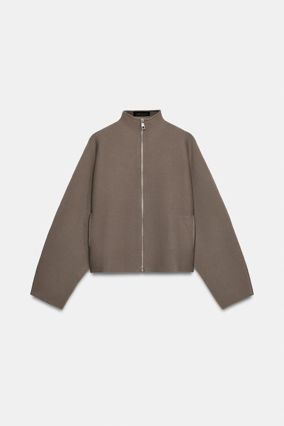 Zara - Gathered Knit Cardigan - Women - Light Blue - Women | Zara US