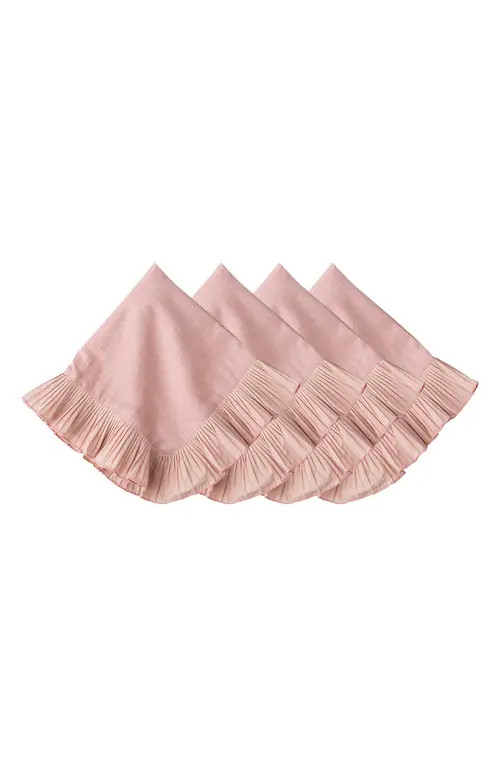 Juliska Mademoiselle Set of 4 Cotton & Linen Napkins in Petal Pink at Nordstrom | Nordstrom