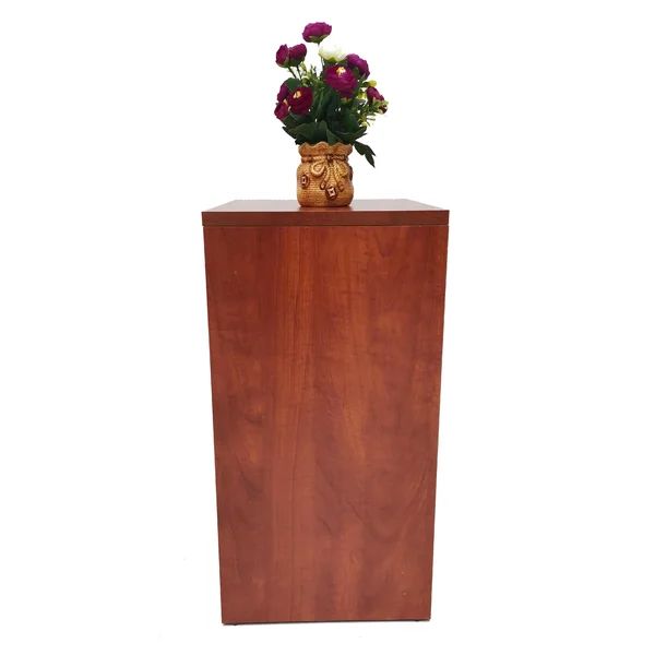 Hadaway 36" Pale Walnut Cube Pedestal Display Glorifier Riser Stand Easy Assembly Required | Wayfair North America