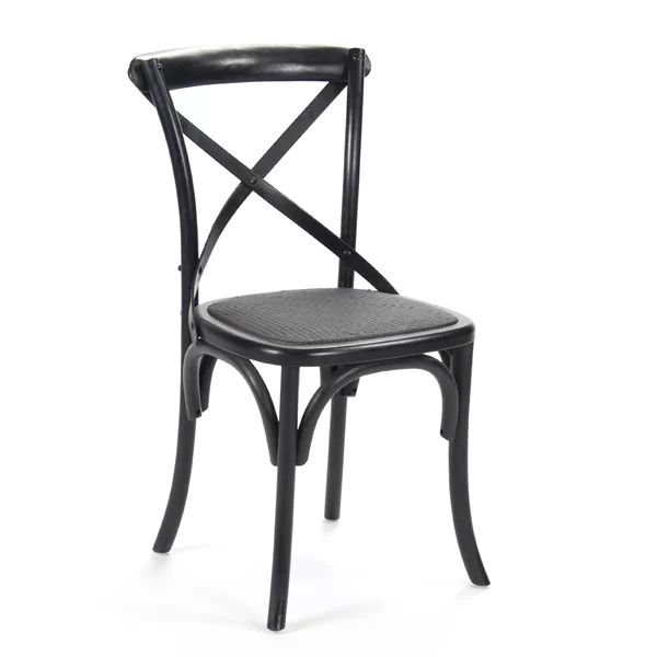Parisienne Cafe Solid Wood Cross Back Side Chair | Wayfair North America