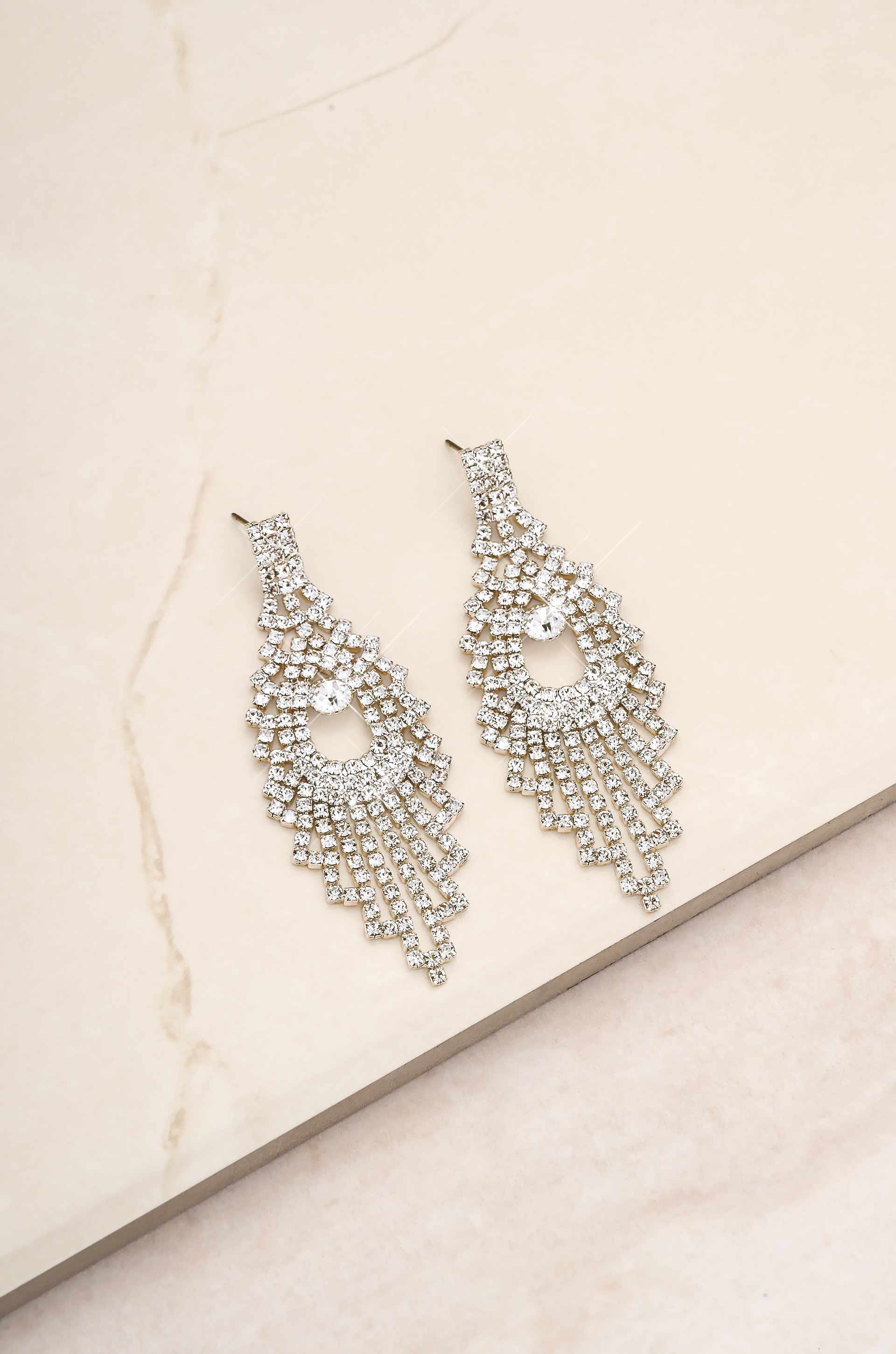 Charming Chandelier Crystal & Silver Plated Earrings | Ettika