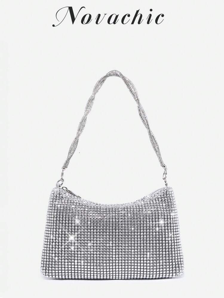 Glamorous, Elegant & Refined, Understated Luxury Shiny Sequin Women's Shoulder Bag, Large Capacit... | SHEIN