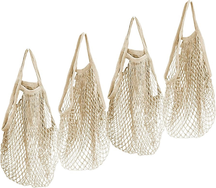 EKOLOJEE Reusable Produce Net Bags Grocery Washable, Mesh Bags For Vegetables, 4 Pack! Gots-Certi... | Amazon (US)