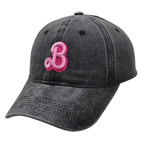 Generic Baseball Cap for Women – Soft Cotton Casual Girls Cap with Curved Brim – Adjustable Snapback Embroider Pink Baseball Hat, Black | Amazon (US)