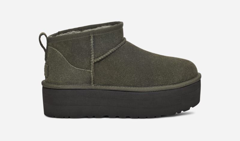 UGG Classic Ultra Mini Platform Suede Classic Boots in Forest Night, Size W 8/M 7 | UGG (US)