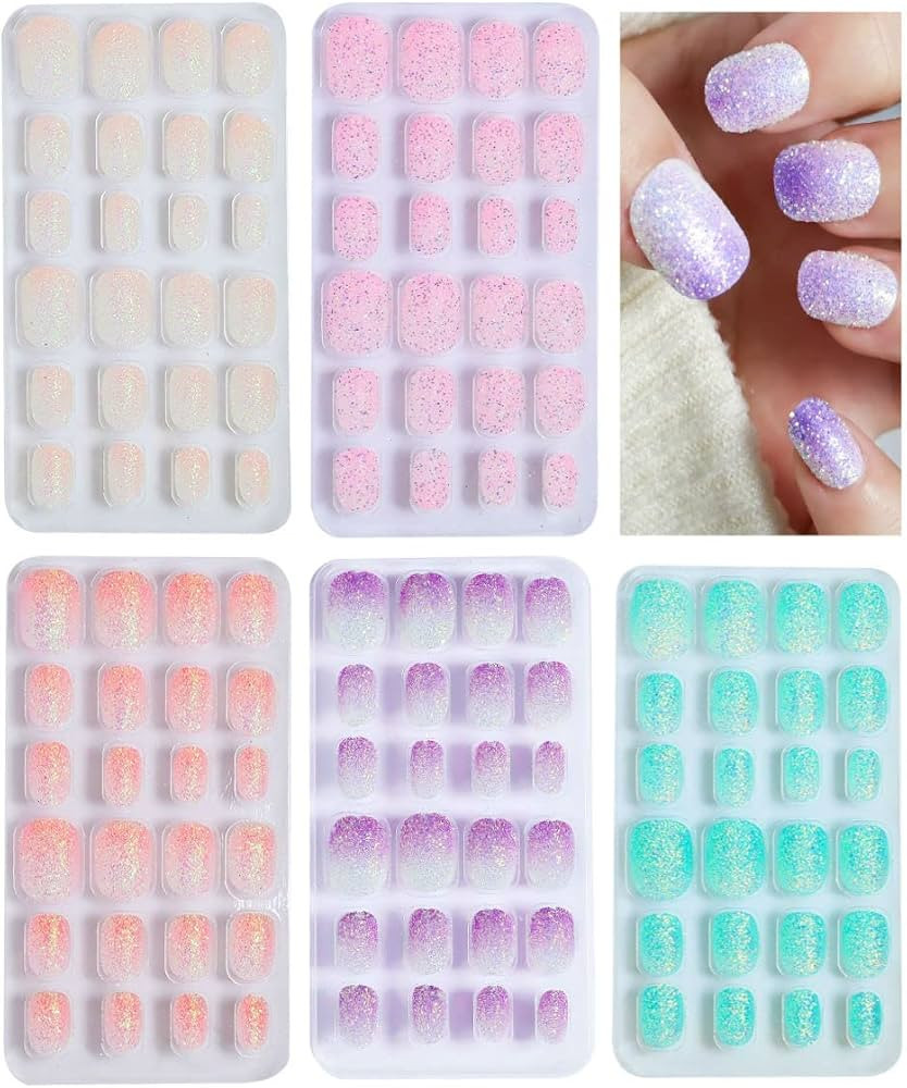 120pcs False Nails Press on Nails for Kids - Self-Adhesive Short Fake Artificial Full Cover Nail ... | Amazon (US)