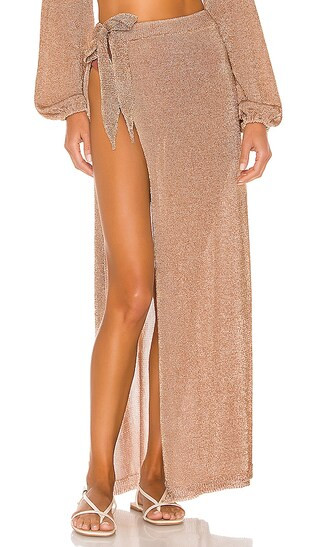 Nayelli Wrap Skirt in Gold | Revolve Clothing (Global)