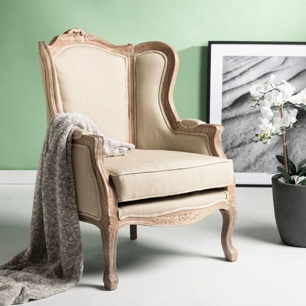Sabine 28.5'' Wide Linen Wingback Chair | Wayfair North America