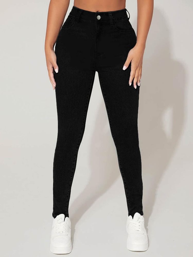 SHEIN PETITE High Waist Skinny Jeans | SHEIN