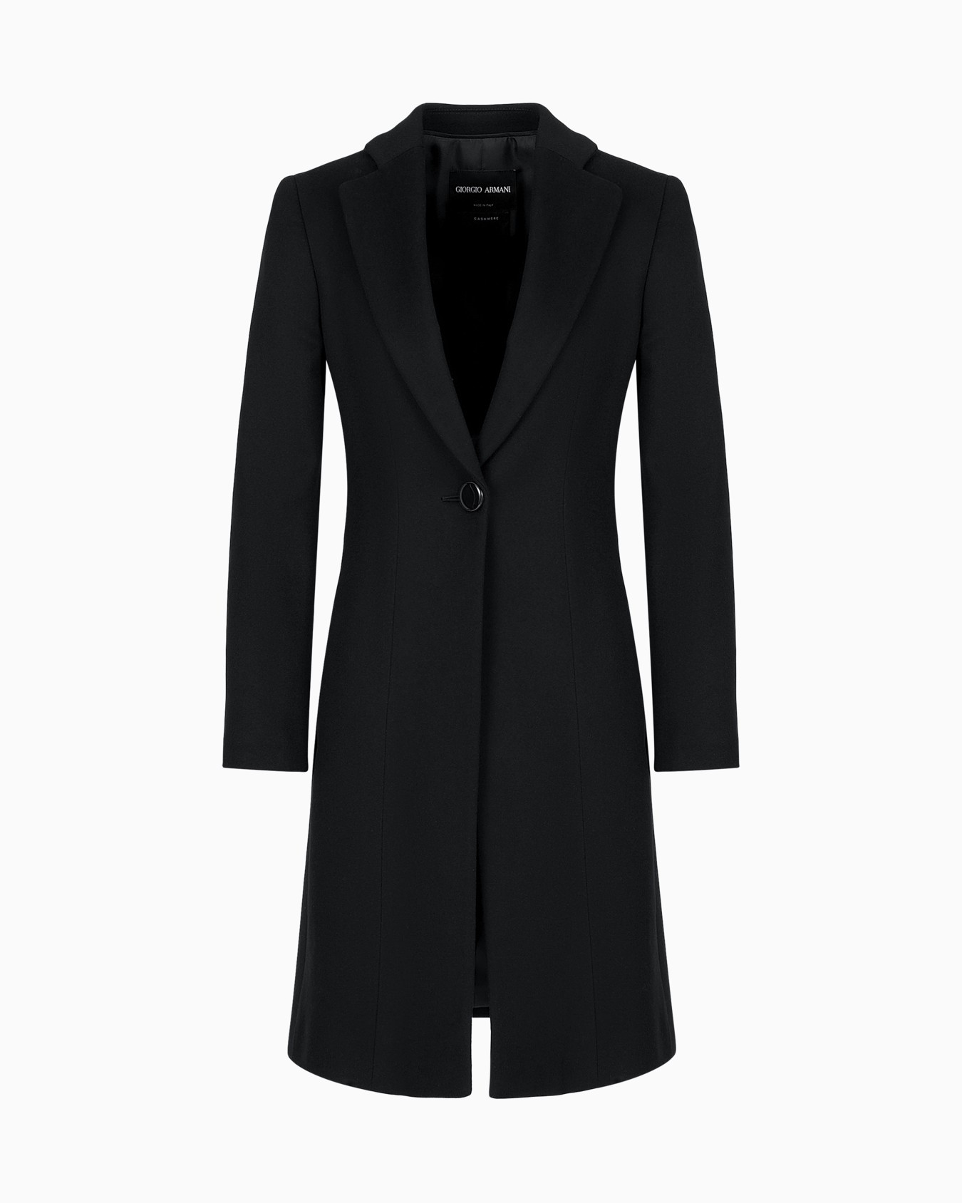 Pure cashmere single-breasted coat | Armani US