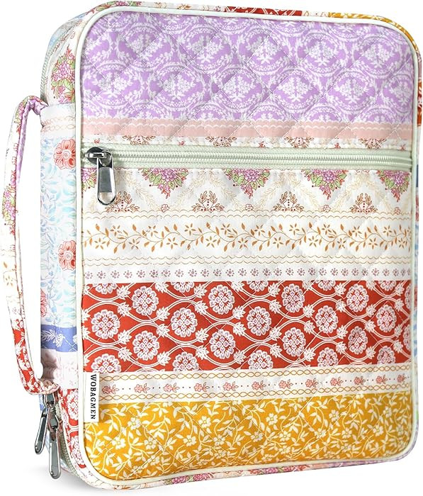 Bible Cover Case for Women,Large Bible Tote Bags for Women Organizer Quilted Bible Carrying Case ... | Amazon (US)