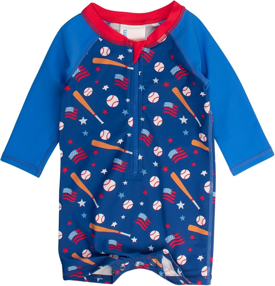 RUGGEDBUTTS Baby/Toddler Boy Swimsuit, One Piece Zipper Rash Guard Sunsuit with UPF 50+ Sun Prote... | Amazon (US)