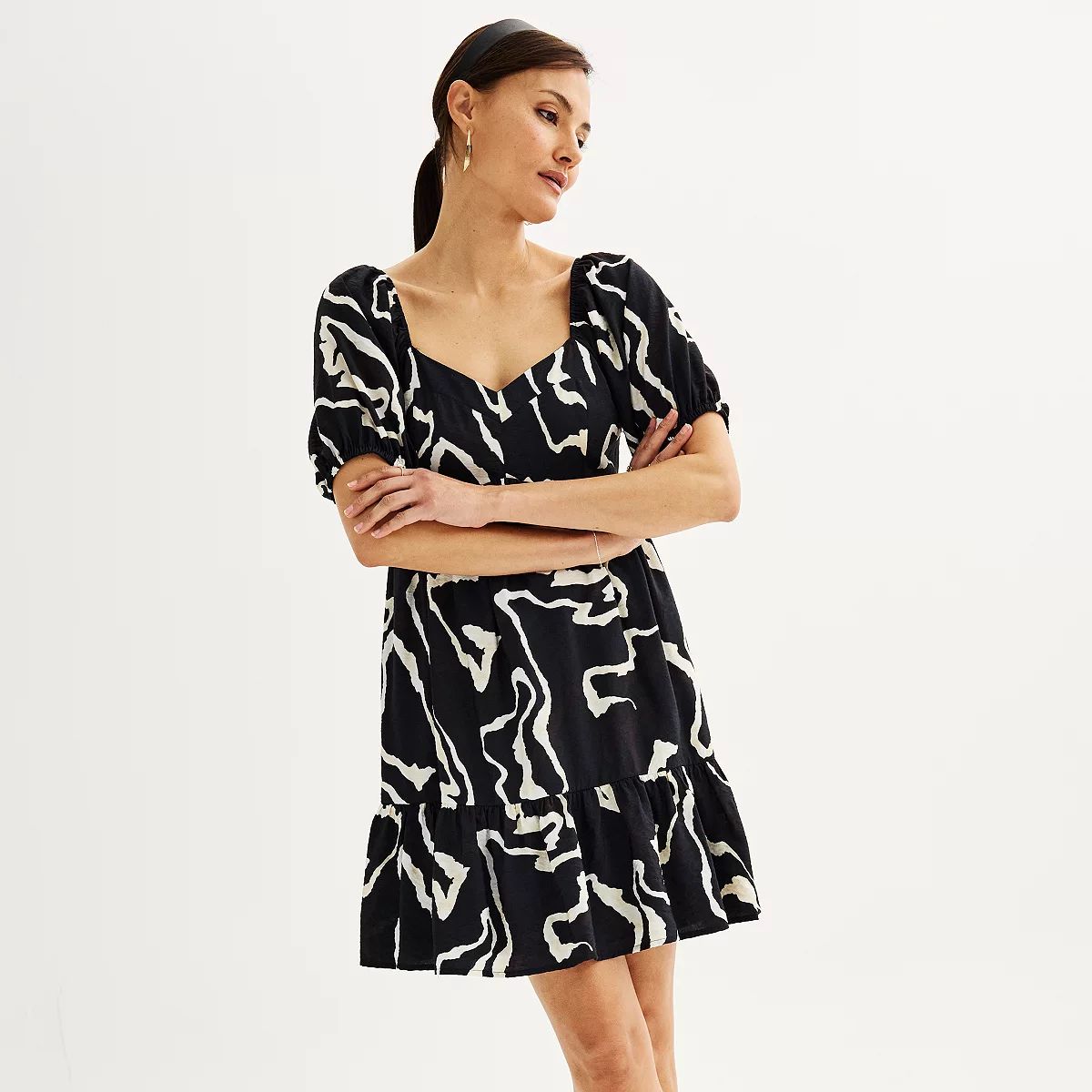 Women's Nine West Babydoll Mini Dress | Kohl's