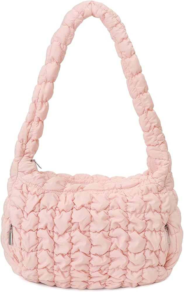 Women Quilted Tote Bag Large Capacity Crossbody Puffer Lightweight Padding Shoulder Bag Hobo Satc... | Amazon (US)