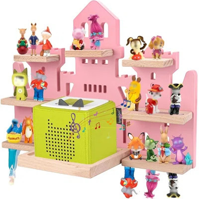 Magnetic Wooden Floating Shelf For Toniebox And Tonies Figures - Wall Mounted Storage And Charging Station With Castle Design, Organizes 15-33 Charact | Wayfair North America