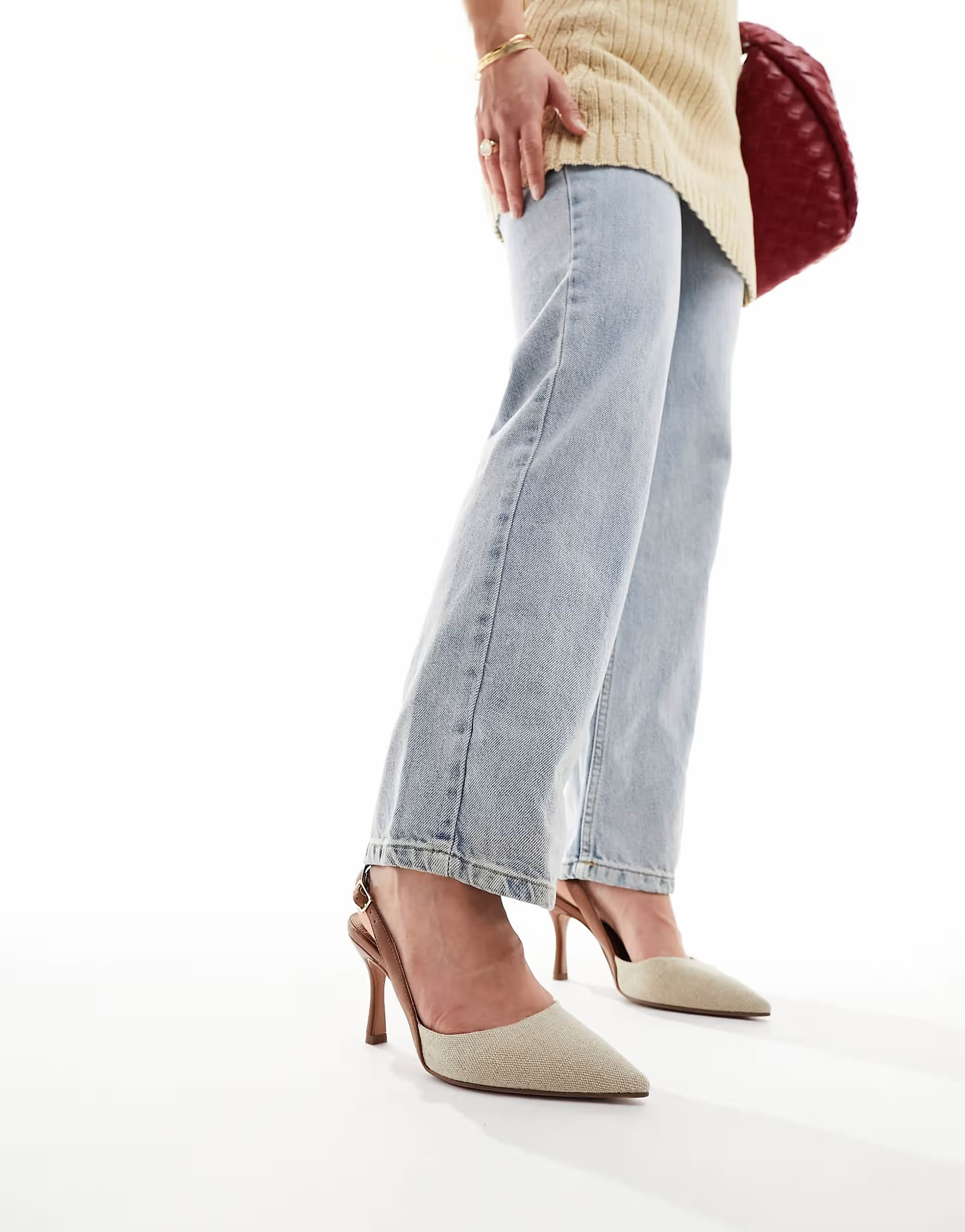 ASOS DESIGN Wide Fit Samber 2 slingback stiletto heels in natural | ASOS | ASOS (Global)