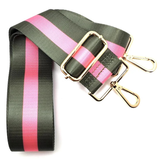 Olive & Pink Stripe Purse Strap | Etsy | Etsy (US)