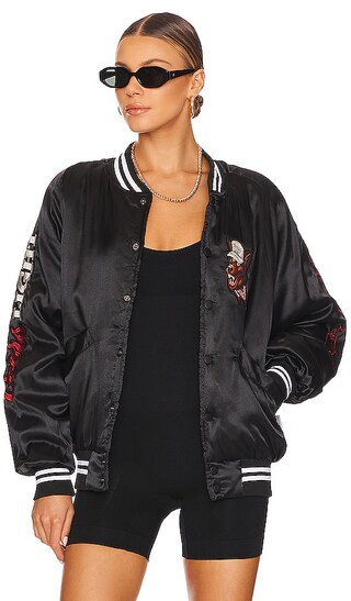 Beer Wolf Bomber Jacket in Black | Revolve Clothing (Global)