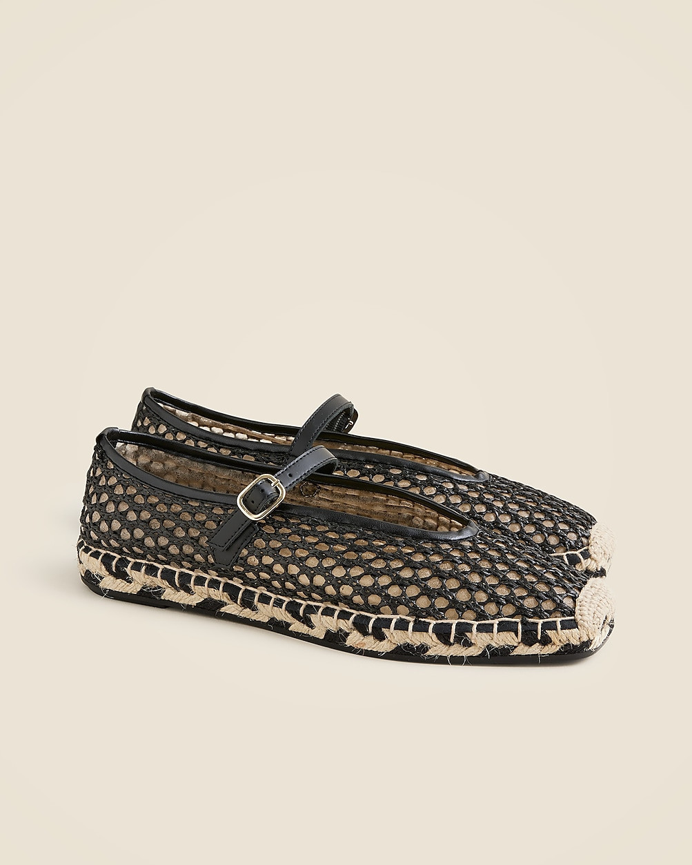 Made-in-Spain woven Mary Jane espadrille flats in faux raffia | J. Crew US