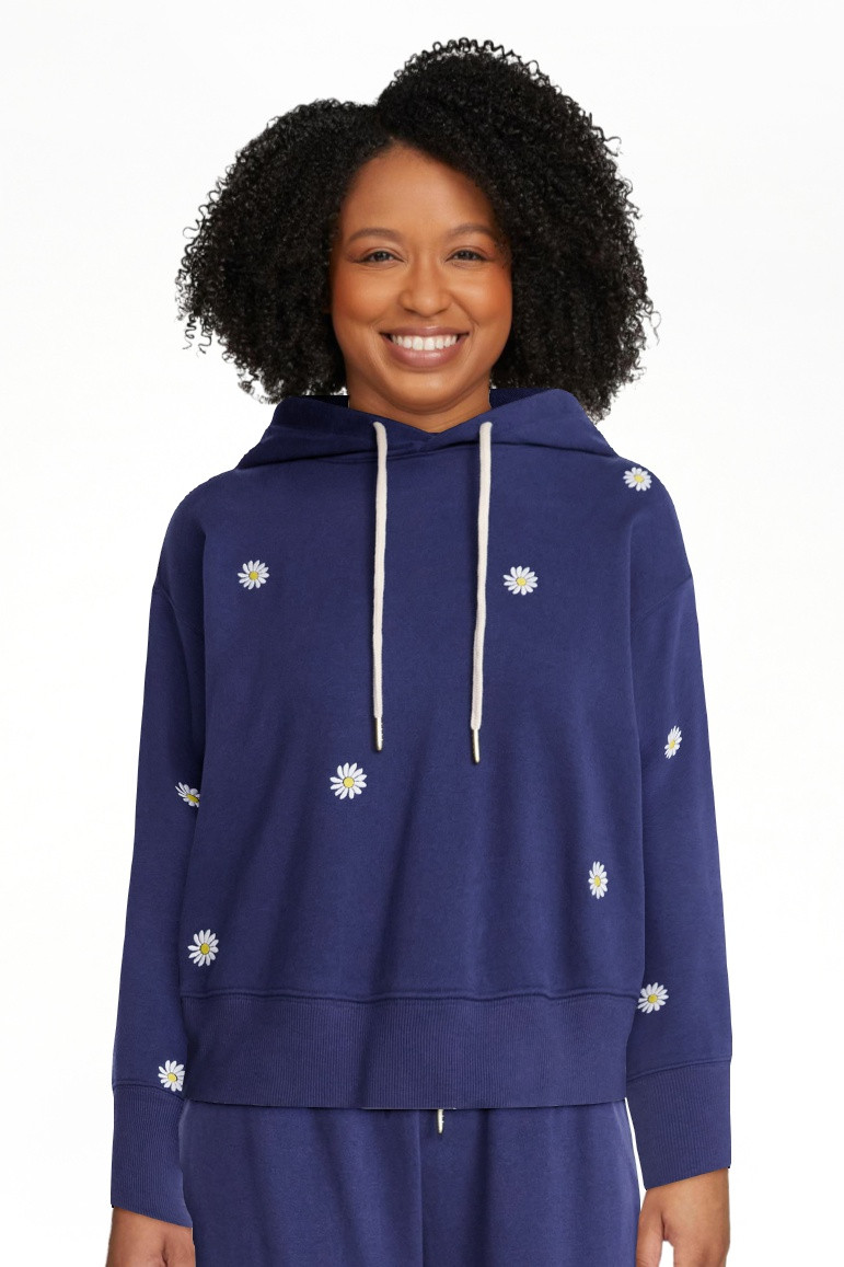 Free Assembly Women’s and Women’s Plus Cropped Embroidered Pullover Hoodie Sweatshirt, Sizes ... | Walmart (US)