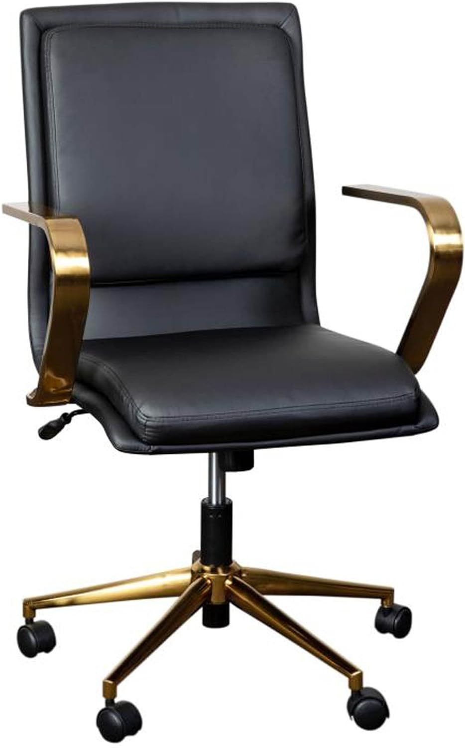 Flash Furniture James Mid-Back Designer Executive Office Chair - Black LeatherSoft Upholstery - B... | Amazon (US)