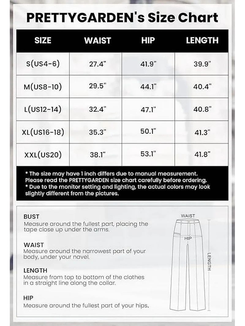 PRETTYGARDEN Womens Wide Leg Dress Pants Business Casual Flowy Work Palazzo Pants High Waisted Sl... | Walmart (US)