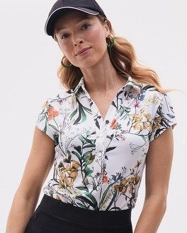 Zenergy® UPF Floral Cap Sleeve Polo | Chico's