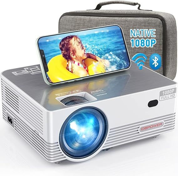 Native 1080P WiFi Bluetooth Projector, DBPOWER 8000L Full HD Outdoor Movie Projector Support iOS/... | Amazon (US)