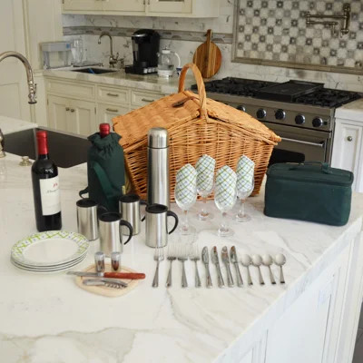 Huntsman Basket for Four with Blanket in Gazebo | Wayfair North America