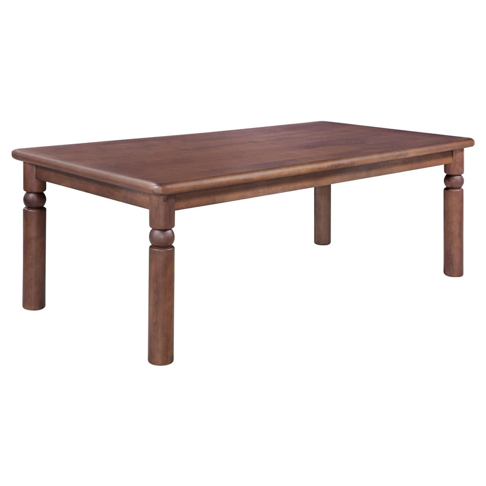 Bella Updated Traditional Dark Brown Wood Rectangular Dining Table - 84" | Kathy Kuo Home